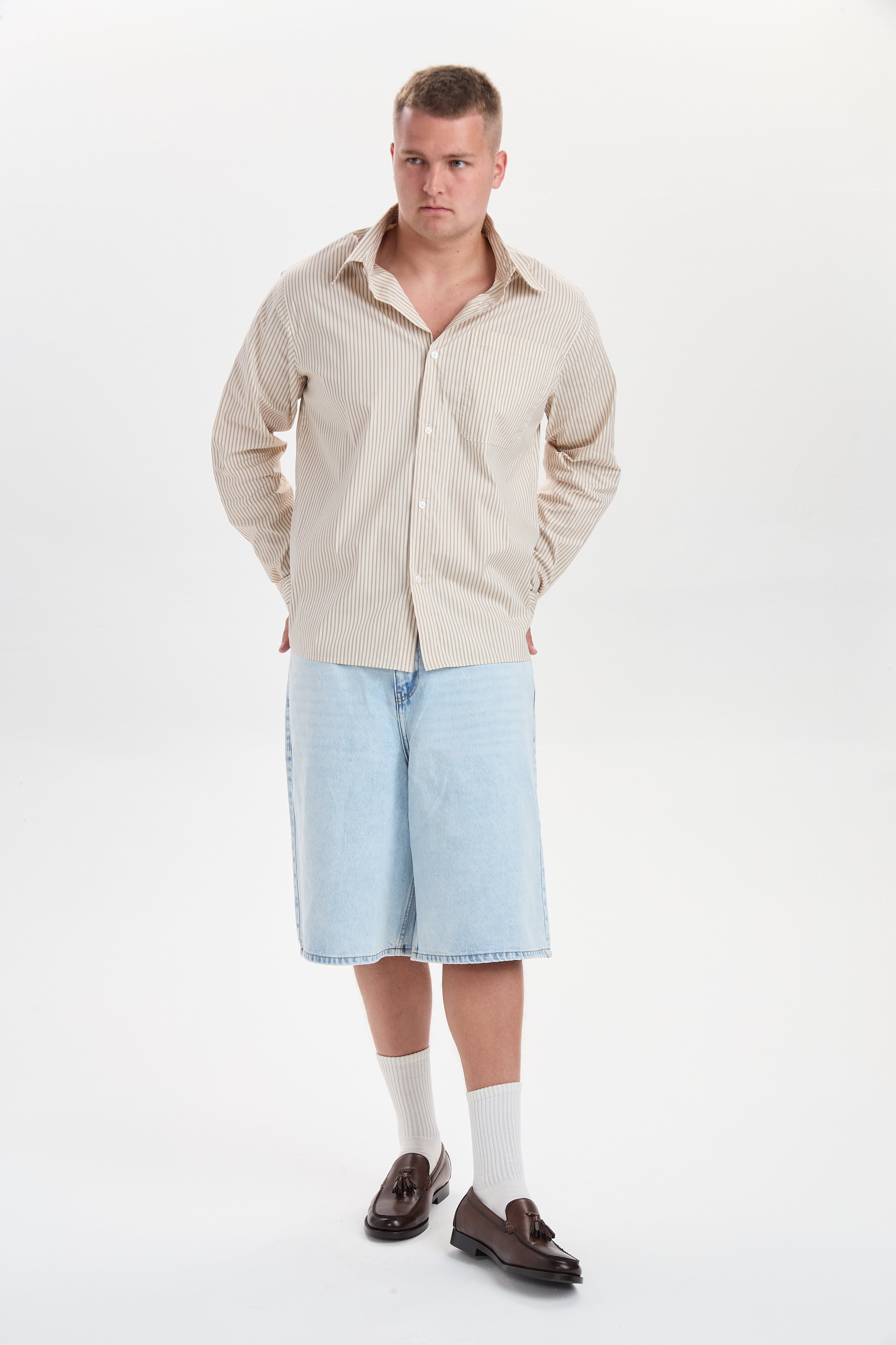 DXHarri Wide Fit Denim Shorts Light Blue – dxnmxrkfashion