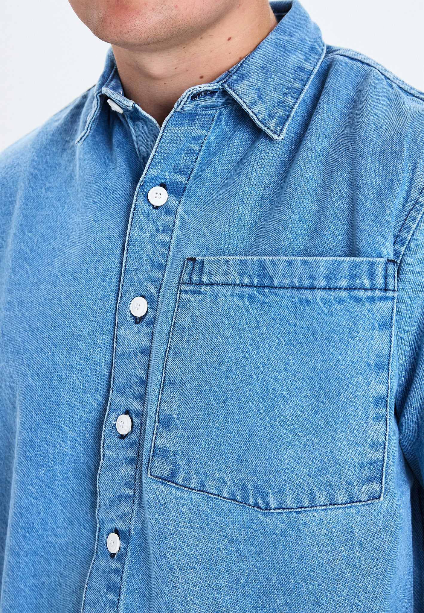 DXNMXRK. DXfabian Overshirt light blue