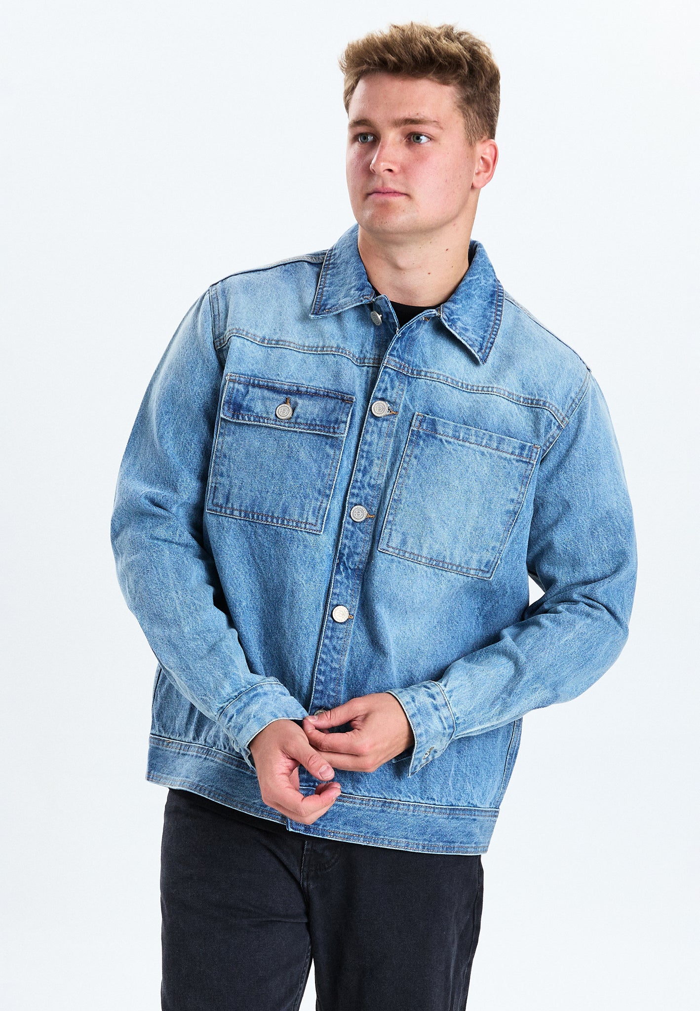 DXNMXRK. DXfinn Overshirt Blue